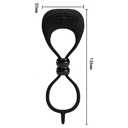Inel Penis Cu Vibrații Pretty Love Locker Negru 5