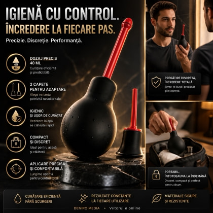 Irigator Rectal Syringe Negru 3