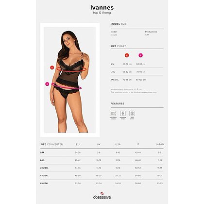 Set Obsessive Ivannes Negru S-M 5