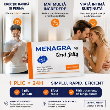 Jeleu Menagra Erecție Rapidă de Durată 2 pliculețe 5