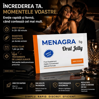 Jeleu Menagra Erecție Rapidă de Durată 2 pliculețe 3