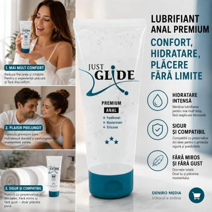 Lubrifiant Anal Just Glide Premium cu Pantenol 200 ml 3