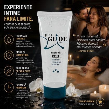Lubrifiant Anal Just Glide Premium cu Pantenol 200 ml 4