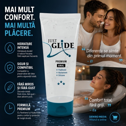 Lubrifiant Anal Just Glide Premium cu Pantenol 200 ml 2