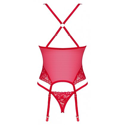Corset Obsessive Lacelove Roșu XL-2XL 4