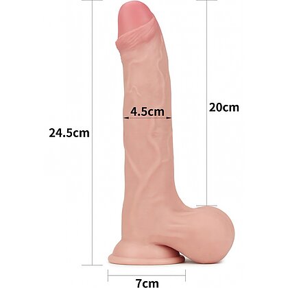 Lovetoy 24.5cm Sliding Skin – Dong Realist cu Testicule 7