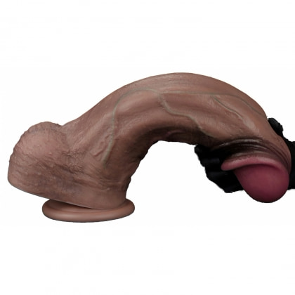 Lovetoy Dildo Dual-Layer XXL 33 cm – Realist, 7.6 cm Maro 4