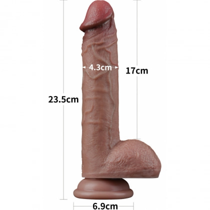 LoveToy Dildo silicon Dublu Strat 23,5 cm Realism Ultra Maro 6
