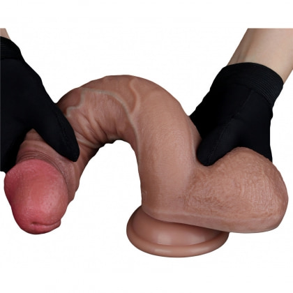 LoveToy Dildo silicon Dublu Strat 23,5 cm Realism Ultra Maro 5