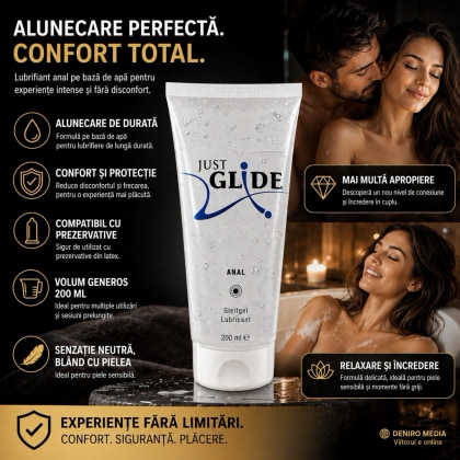 Lubrifiant Anal Just Glide pe Bază de Apă 200 ml 4