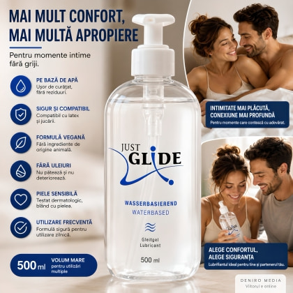 Lubrifiant Just Glide Waterbased pe Bază de Apă 500ml 3