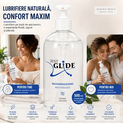 Lubrifiant Just Glide Waterbased pe Bază de Apă 500ml 2