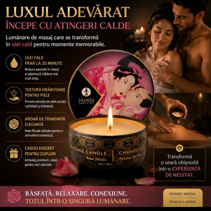 Lumânare Masaj Shunga Petale Trandafir 3