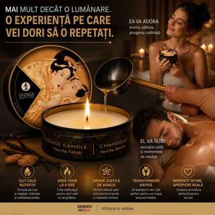 Lumânare Masaj Shunga Vanilie 30ml 4