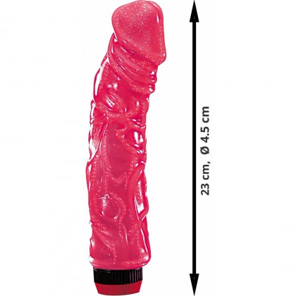 Vibrator Realist Big Jelly Flexibil pentru Punctul G Roz 2