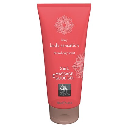 Lubrifiant Căpșuni Massage And Glide Gel 2 în 1 - 200ml