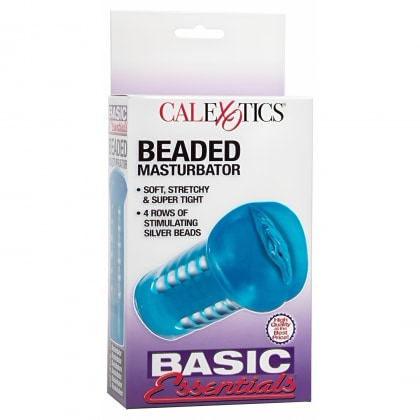 Masturbator Basic Essentials Beaded Albastru 3