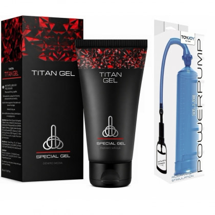 Pachet Promoțional Gel Titan 50 ml și Pompă Mărirea Penisului