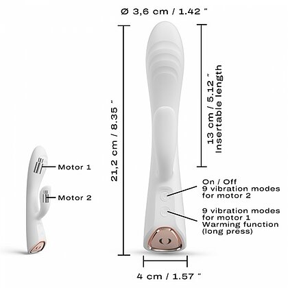 Vibrator Rabbit Dorcel Flexi Heating Alb 4