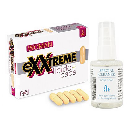 Pachet Capsule Femei eXXtreme Libido Afrodisiac 5buc + Special Cleaner Love Toys 50ml