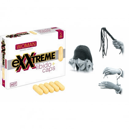 Pachet Set Limited Edition Lovers Fantasy Negru + Capsule Femei eXXtreme Libido Afrodisiac 5buc
