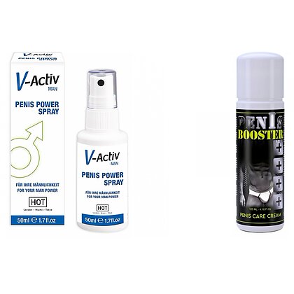 Pachet Spray V-activ Penis Power For Men 50ml + Crema Pentru Potenta Penis Booster 125ml