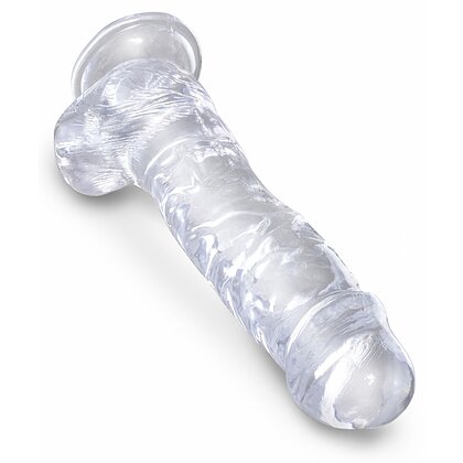 King Penis Clear Dildo Transparent Realistic Cu Testicule 2