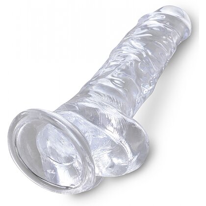 King Penis Clear Dildo Transparent Realistic Cu Testicule 3