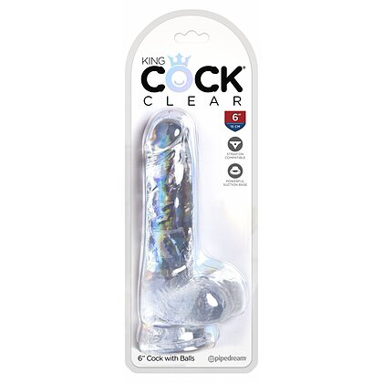 Dildo Realistic Cu Testicule Transparent 4