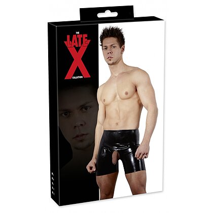 Pantaloni Latex Cu Gaură Negru XL 4