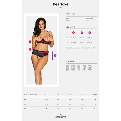 Set Obsessive Pearlove Negru XS-S 5