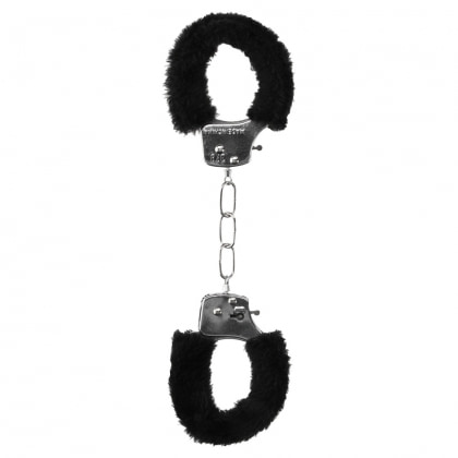 Pleasure Handcuffs Furry Negru 2