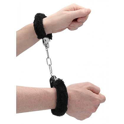 Pleasure Handcuffs Furry Negru 3