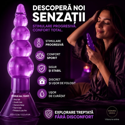Plug Anal Riders Debra — Șir De Bile, Mov Discret 3
