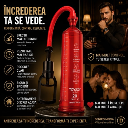 Pompă Penis Power Pump Roșu 4