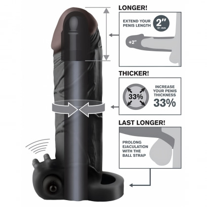 Prelungitor FX Vibrating Real Feel Negru 3