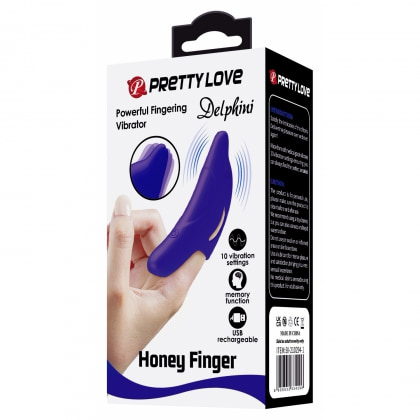 Pretty Love Delphini – Vibrator De Deget 10 Moduri, Compact Albastru 9
