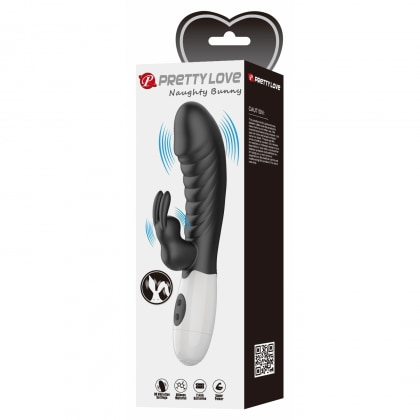 Pretty Love Naughty Bunny – Dublu Stimulator, 30 Moduri Negru 10