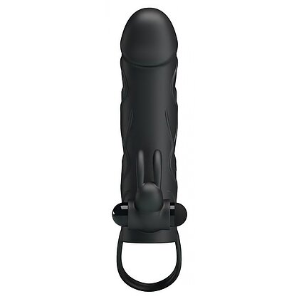 Prelungitor Pretty Love Penis Sleeve With Ball Strap Negru 5