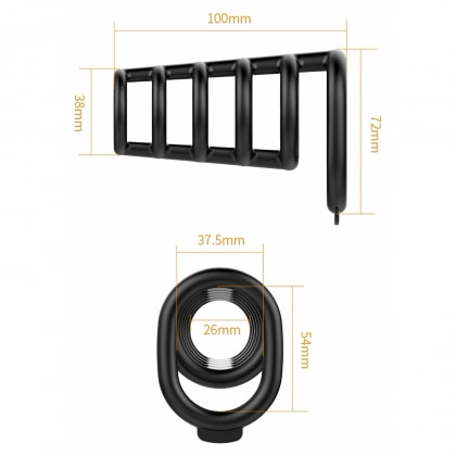 Pretty Love Rodrigo – Inel Erecție silicon, 6 Inele Negru 8