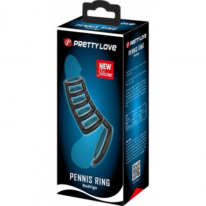 Pretty Love Rodrigo – Inel Erecție silicon, 6 Inele Negru 9