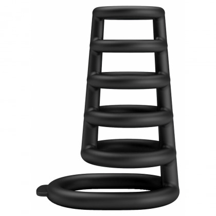 Pretty Love Rodrigo – Inel Erecție silicon, 6 Inele Negru 6