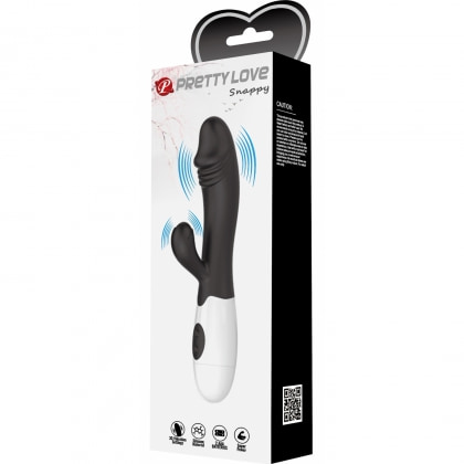 Pretty Love Snappy Black — Iepuraș Dual, 30 Moduri Negru 8
