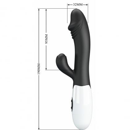 Pretty Love Snappy Black — Iepuraș Dual, 30 Moduri Negru 5