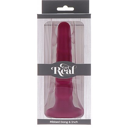 Ribbed Dong 16cm Roșu 6