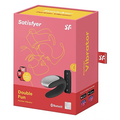 Vibrator Satisfyer Double Fun pentru Cuplu Negru 8