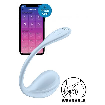 Satisfyer Smooth Petal Connect Vibrator Purtabil 12 Moduri Albastru