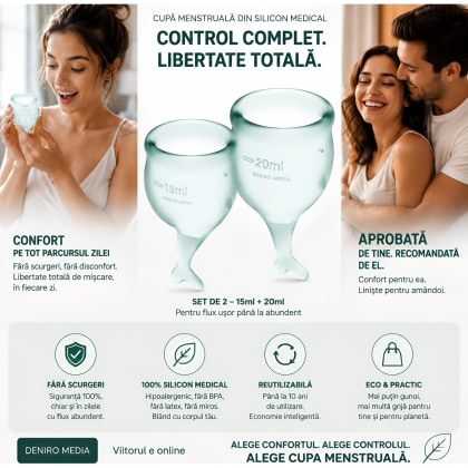 Set 2 buc Satisfyer - Feel Secure Menstrual Cup Dark Green 5