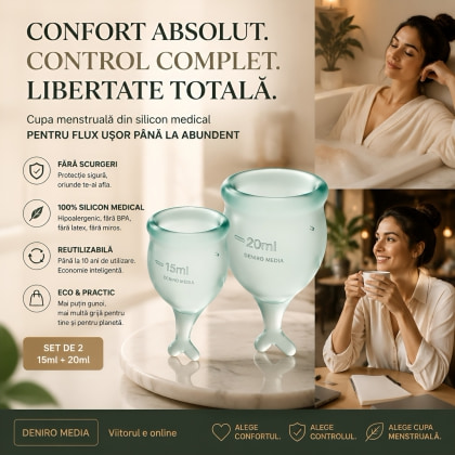 Set 2 buc Satisfyer - Feel Secure Menstrual Cup Dark Green 3