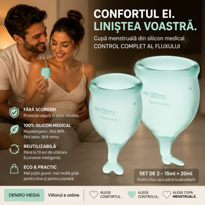Set 2 buc Satisfyer - Feel Secure Menstrual Cup Dark Green 4